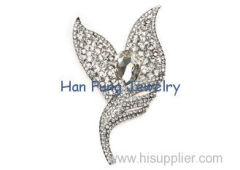 Full Rhinestones Design Brooches Crystal Bridal Jewelry In Dove Shape B8804566