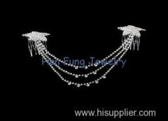 Fashion Design Bridal Hair Ornaments Crystal Bridal Jewelry 2 Sides Hair Combs H100022