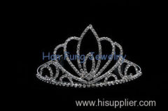 Wholesale Bridal Wedding Tiara with Combs at Both Sides Silver Plated Cystal Bridal Tiaras And Crowns HP195-001