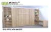 MDF child Dormitory double Vertical Wall Bed with bookcase , wall mounted beds
