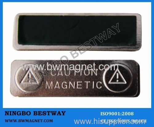 Magnetic named badge holder