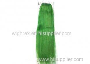 OEM Green Colored Chinese Yaki Non Remy Human Hair