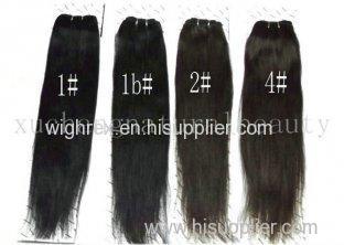 Colored Chinese Black Silky Straight Non Remy Human Hair Extensions