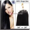 OEM Black Micro Ring Indian Remy Hair Extensions 16 Inch Stock For Women