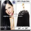 OEM Black Micro Ring Indian Remy Hair Extensions 16 Inch Stock For Women