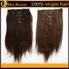 Straight Human Real Hair Clip In Hair Extensions no shedding for Thin Hair
