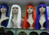 Colored White Blue Red Purple Silky Straight Long Synthetic Wigs For Women