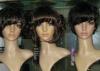 OEM Brown Petite Curly Bang Hair Synthetic Wigs For Women