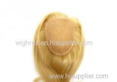 OEM Straight Golden 100% Remy Virgin Hair Wig with a Fringe