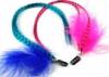 Custom Pink and Blue Real Clip in Plume Feather Hair Extensions