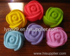 7cm diameter rose shaped min silicone muffin cup