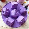 food grade 6 cups silicone house shaped cake mould