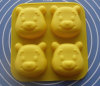 4 cavities Winnie cartoon design silicone jelly cake mould for kids