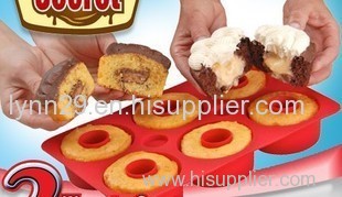 new design 6 round cups cute layer silicone bakeware&silicone cupcake secret