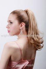 Custom Blond Hair Human Pony Tail Wigs and Extension for Ladies