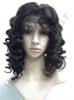 Fluffy Hand Tied Bang 100% Remy Curly Human Hair Front Lace Wigs