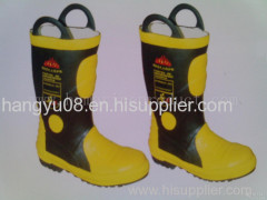 Fire fighting safety rubber boots
