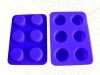 new design 6 cavities round shape silicone muffin mould