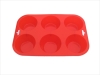 new design 6 cavities round shape microwave silicone muffin mould