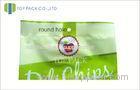 Green Printed Laminated Pouches For Fried Chips , Back Side Seal Bag