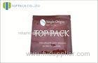 Coffee Printed Laminated Pouches With Tear Notch , Three Side Heat Seal Bag