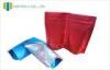 Red / Blue Plain Stand Up Pouches For Dry Food With Zipper , Window