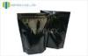 Black Plain Stand Up Pouches For Pet Food , Stand Up Zipper Pouch With K Seal Bottom