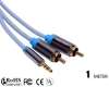 High Quality Metal Shell 1m/3FT Stereo 3.5mm to 2RCA cable