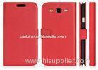 Soft Leather Wallet Phone Cases Red For Samsung Galaxy Grand 2 G7105