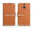 Orange Leather Mobile Phone Case Dust - proof , Soft Phone Covers For HTC One M8