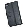 PU Leather Wallet Mobile Phone Covers Black For Apple Iphone 5 / 5S