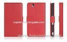 Sony Cell Phone Cases, Xperia Z Red PU Stand Cover with Card holders