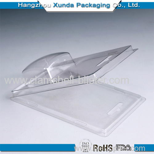 Clear hardware blister packaging with hang hole