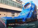 EN14960 Kids Pool Inflatable Water Slides Blue Dolphin OEM For Water Park Inflatable