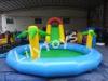 Waterproof Blow Up Inflatable Pool Slides OEM For Amusement Park , Quadruple Stitched