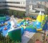 White and blue inflatable water park for summer holiday , inflatable shark pool park