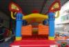 Children Kids Commercial Inflatable Bouncers , Moonwalk Bouncer House With Web Site Logo