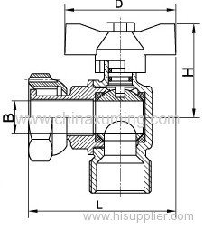 Forged Brass Angle Ball Valve With Nickle Plated