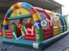 0.55mm pvc Inflatable Fun City with tent outdoor , 10m * 6m Inflatable bouncer Lilytoys