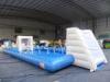 blue water pvc inflatable football field with bottom , blow up Inflatable Court
