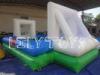 Green PVC Sports Game Inflatable Football Court Entertainment With Double Deck Blur