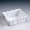 Rectangular blister plastic tray for bread