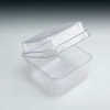 Square clear plastic box with hinged lid