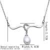 CHN002 Heart Pearl Pendant Necklace, Platinum Crystal Freshwater Pearl Woman Necklace