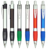 Promotional ballpoint pen with rubber and hole clip