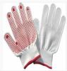 XXXL Bleached Cotton Hand Gloves with PVC Dots Palm for Warehousing Construction