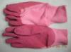 Wrinkle Finish Pink Latex Coated Children Gardening Gloves With Cotton Liner, Open Back