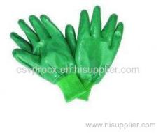 Durable Flexbility Green Nitrile Coating Protective Hand Gloves With Soft Jersey Liner