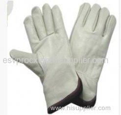 Customized Natural Color Industrial Safety Cow Split Leather Gloves For Welding