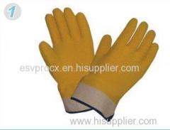Wrinkle Finished Medium Duty Coating Industrial Protective Gloves For Warehousing